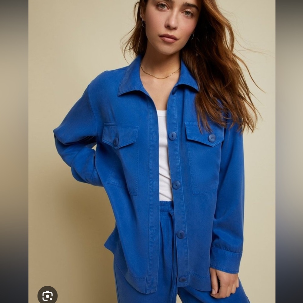 NATION - Delaney Draped Workshirt Workman Blue - M